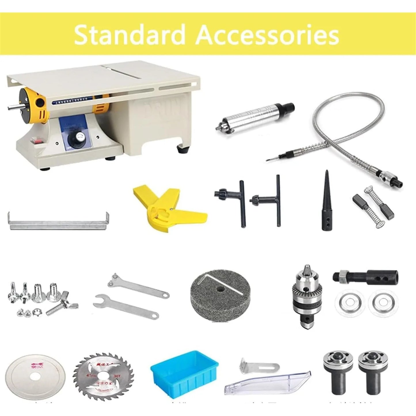 Jewelry Lapidary Saw - Mini Table Saw Grinder Polisher, 0-10000r/min with Flexible Shaft, 220V Benchtop