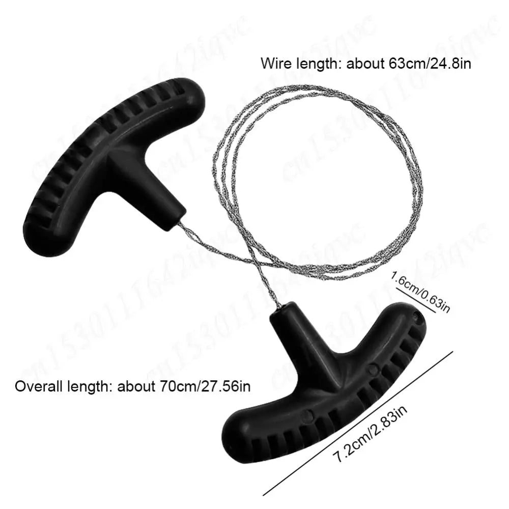 Scie Chaîne Manuelle 70 cm avec Poignées – Câble en Acier pour Survie, Camping et Bricolage