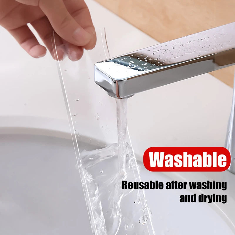 Ruban adhésif double face imperméable et réutilisable, sans trace, 1/3/5 m, pour la cuisine, la salle de bain, le bureau et autres fournitures